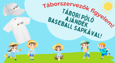 Tábori póló ajándék baseball sapkával