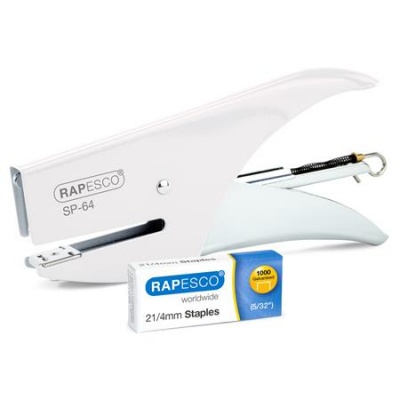 Tűzőgép, kézi, 21/4, 12 lap, RAPESCO "SP-64", fehér